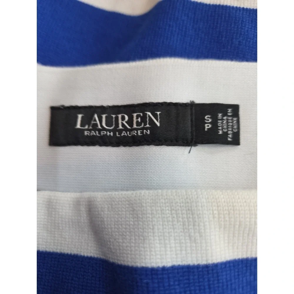 Lauren Ralph Lauren Striped Skirt SP Combed Cotton-Blend Skirt Blue White